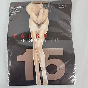 NEW Falke Transparent Seidenglatt 15 Den Tights Powder Sz 9.5-10